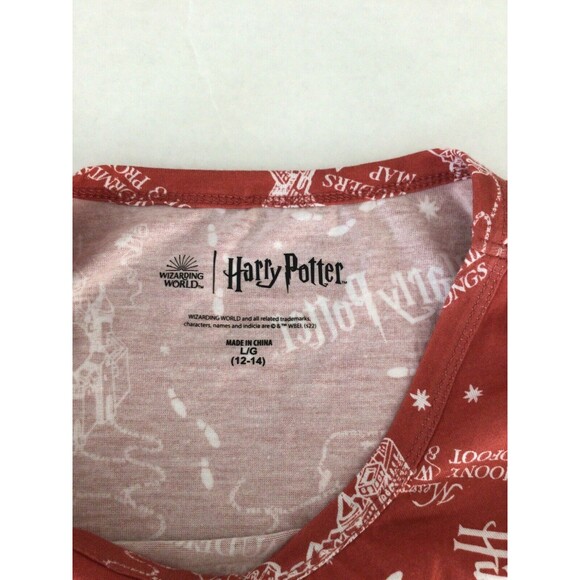 Harry Potter Marauders Map Womens Top Size L Wizarding World Orange Nwot - Picture 6 of 7